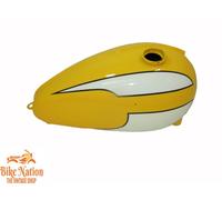 ADATTO PER SERBATOIO BENZINA TRIUMPH T120 VERNICIATO GIALLO E BIANCO