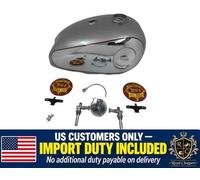 ADATTO PER SERBATOIO BSA GOLDSTAR VERNICIATO ARGENTO E CROMO + TAPPO + RUBINE...