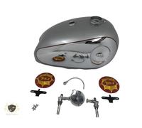 ADATTO PER SERBATOIO BSA GOLDSTAR VERNICIATO ARGENTO E CROMO + TAPPO + RUBINE...