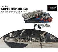 Adatto per silenziatore di scarico Royal Enfield Super Meteor 650 Silver...
