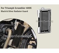 Adatto Per Triumph Scrambler 400X Griglia Radiatore NERA E ARGENTO
