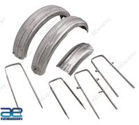 Adatto Per Triumph T80 Kit Parafango Anteriore E Posteriore Acciaio Grezzo AEs