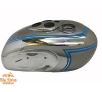 ADATTO PER TRIUMPH T90 5T SPEED TWIN CROMO E ARGENTO CON LINEE BLUE