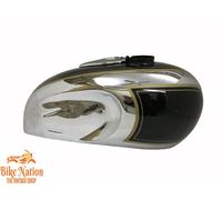 ADATTO PER TRIUMPH T90 5T SPEED TWIN serbatoio benzina cromato e nero...