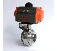 Adatto per tubo O.D 19/25/32/38/45/51 mm Tri Clamp 1,5 "2" 304 in acciaio inox 304 valvola a farfalla pneumatica sanitaria (38 x 50,5 mm (1,5 "TC))