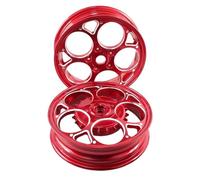 Adatto per Vespa Primavera 150 Sprint 2 pezzi cerchio in alluminio ruota pneumatico anteriore posteriore scooter 12 pollici Corona ruota Cerchioni per moto(RED)
