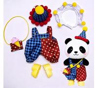 Adatto per vestiti alla moda da 17 cm per bambole, pantaloni, gonne, occhiali, cappelli, scarpe, accessori per auricolari (tuta da pagliaccio + scarpe gialle, set da 5 pezzi)