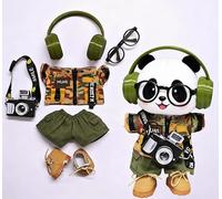 Adatto per vestiti alla moda da 17 cm per bambole, pantaloni, gonne, occhiali, cappelli, scarpe, accessori per auricolari (vestiti mimetici + stivali Martin Set da 6 pezzi)