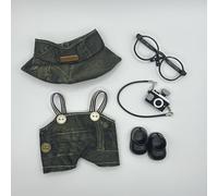 Adatto per vestiti da bambola alla moda da 17 cm, cappelli, pantaloni, scarpe, occhiali (tutte le tute in denim)