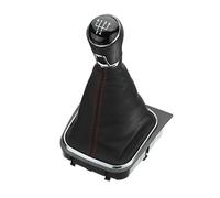Adatto per VW Golf 4 Mk4 1998 1999 2000 2001 2002 2003 2004 2005 2006 5 velocità foro 23 mm pomello del cambio auto in pelle linea rossa (nome colore: 6 blocchi) (5 blocchi)