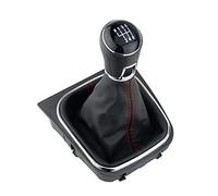 Adatto per VW Golf 4 Mk4 1998 1999 2000 2001 2002 2003 2004 2005 2006 5 velocità foro 23 mm pomello del cambio auto in pelle linea rossa (nome colore: 6 blocchi) (6 blocchi)