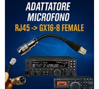 ADATTORE MICROFONO YAESU FT710 FT450D FT897 PRESA RJ45 A PRESA 4 POLI CB GALAXY