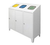 ADB - Pattumiera in metallo con 3 contenitori