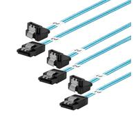 ADCAUDX Cavo lungo SATA a 90 gradi, 1 m, confezione da 3 cavi flessibili e sottili SATA ad angolo retto, cavo dati SATA da 6 Gbps per hard disk, sever, SSD HDD