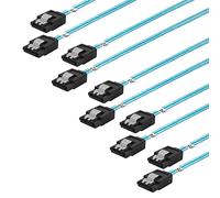 ADCAUDX Cavo SATA-III: 0,5 m, confezione da 5 cavi SATA sottili da 6 Gbps, cavo SATA SSD dritto, cavo SATA flessibile per unità SSD, HDD, CD, DVD, blu (4 m)
