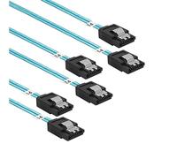 ADCAUDX Cavo SATA-III: 61 cm, confezione da 3 cavi SATA flessibili e sottili da 6 Gbps con chiusura di bloccaggio per SSD, HDD, dischi rigidi, blu (0,6 m)