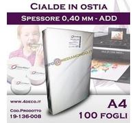 ADD - A4 - CIALDA PER TORTE / OSTIE EDIBILI - 100 Fogli - FORMATO A4 - Spessore 0,40mm NEW
