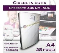 ADD - A4 - CIALDA PER TORTE / OSTIE EDIBILI - 25 Fogli - FORMATO A4 - NEW
