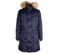 Add Blue Nylon Men Jacket with Fur-Trimmed Hood - IT50 | L