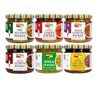 Add me Combo Pickle Box Confezione Regalo 6 in 1 Mango Secco 150gm + Sottaceti Supreme misti 200gm + Amla Murabba 200gm + Limone Pickle 200gm + Peperoncino Pickle 200gm + Mango dolce jeera Chutney