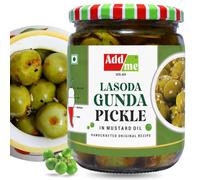 Add me Home Made Lasode Gunda Pickle Achar 500gm Rajasthani lasoda Fruit ka achar Glass Jar
