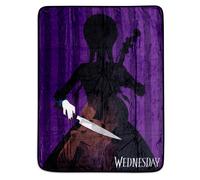 Addams Famiglia Mercoledì Violoncello Silhouette Coperta IN Pile 114x152cm