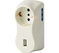 Addattore con Presa Schuko + Presa Usb e Spina 10A