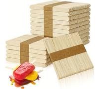 Addein 100 Bastoncini Legno, Stecchi Gelato Legno di a Mano, Ideali per Lavoretti e Bricolage, 9,3 cm x 1 cm