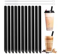 Addein 20pcs Paille Bubble Tea con 2 Spazzolino Cannuccia, Cannucce Reutilisable Extra Larges, Grosse cannucce pour Smoothie, Milk-shake, Thé à Bulles