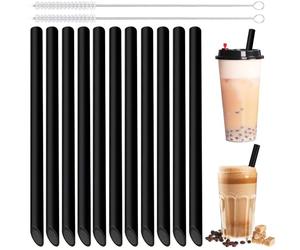Addein 20pcs Paille Bubble Tea con 2 Spazzolino Cannuccia, Cannucce Reutilisable Extra Larges, Grosse cannucce pour Smoothie, Milk-shake, Thé à Bulles