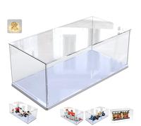 Addensato Teca Plexiglass Acrilico Vetrina Espositiva per Lego 10330 43268 10353 76450 10295 42170 Collezionismo, Vetrinetta Trasparente Scatola con Led, Interno Bianco 40x20x20cm