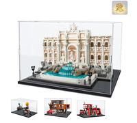 Addensato Teca Plexiglass Acrilico Vetrina Espositiva per Lego 21062 Fontana di Trevi per 42179 21354 60414 Collezionismo, Vetrinetta Trasparente Scatola con Led, Interno Nero 40x20x30cm