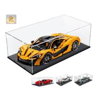 Addensato Vetrina Espositiva Teca Plexiglass Acrilico 3MM per Lego 42172 McLaren P1 42143 Ferrari SP3 42156 42096 42115 42083 1:8 Modello di Auto, Trasparente Grande Scatola, Interno Nero 60x30x20cm