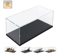Addensato Vetrina Espositiva Teca Plexiglass Acrilico 3MM per Lego 76304 Batmobile Batman Forever 75425 75356 21334 75399 Collezionismo, Vetrina Trasparente Scatola con LED, Interno Nero 50x20x20cm