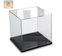 Addensato Vetrina Espositiva Teca Plexiglass Acrilico per Lego 10309 21265 75328 76428 Collezionismo, Vetrina Trasparente Cubo Scatola con Luce di Stringa, Interno Nero 20x20x20cm