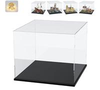 Addensato Vetrina Espositiva Teca Plexiglass Acrilico per Lego 21061 Notre-Dame Paris 21063 31109 42604 60419 76294 Collezionismo, Vetrinetta Trasparente Grande Scatola, Interno Nero 50x30x40cm