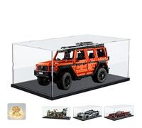 Addensato Vetrina Espositiva Teca Plexiglass Acrilico per Lego 42177 G500 76328 42156 Collezionismo, Vetrina Trasparente Scatola con Base in Legno-plastica & Luce di Stringa, Nero Interno 55x25x25cm