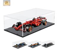 Addensato Vetrina Espositiva Teca Plexiglass Acrilico per Lego 42207 Monoposto F1 Ferrari SF-24 42206 Oracle Red Bull Racing RB20 42171 42141, Trasparente Scatola con Luce, Interno Nero 70x30x20cm