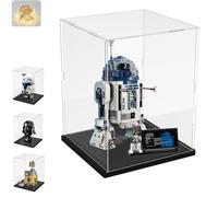 Addensato Vetrina Espositiva Teca Plexiglass Acrilico per Lego 75379 43217 75304 75349 75350 Collezionismo, Vetrina Trasparente Scatola con Base in Legno-plastica, Interno Nero 20x20x30cm
