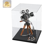 Addensato Vetrina Espositiva Teca Plexiglass Acrilico per Lego Cinepresa Disney 43230 per Labubu Pop mart Monsters Fall In Wild per MOLLY 400% Peluche Vetrina Trasparente Scatola, Nero 25x25x40cm