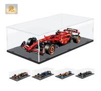 Addensato Vetrina Teca Plexiglass Acrilico per Lego 42207 Monoposto F1 Ferrari SF-24 per 1/8 Auto 42206 42171 42141, Vetrina Trasparente Grande Scatola con Luce, Interno Nero 70x30x20cm