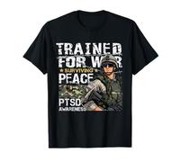 Addestrato per la consapevolezza del PTSD alla Pace sopravvissuta alla Guerra 4 luglio Maglietta