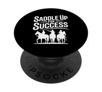 Addestratore di cavalli in sella per il successo PopSockets PopGrip Adesivo