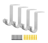 AddGrace 4 PEZZI Supporto da Soffitto per Bastone Tenda Vintage per Bastoni da 2,5 cm - Bianco