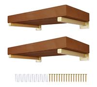 AddGrace Mensole galleggianti in oro industriale, per mensole da parete, con viti e ancoraggi da parete, confezione da 4 quadrati (oro) 20,3 cm