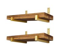 ADDGRACE Staffe per mensole dorate, resistenti, montaggio a parete, con supporti per mensole galleggianti fai da te (15,2 cm, oro)