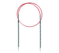 Addi Ferri da Maglia Quadrati, Metal, Argento/Rosso, 80cm 4.00mm