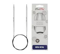 KnitPro Nova Metal: Knitting Pins: Circular: Fisso: 40 cm x 5.00 mm, Metallo, Argento, 40cm x 5.00mm