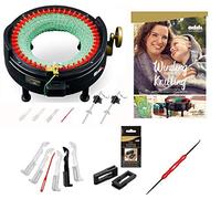 addi Kit per macchina per maglieria Express King Size versione estesa con contatore manuale include: 46 aghi, macchina per maglieria, libro di modelli, gancio rapido, aghi di ricambio, tappo