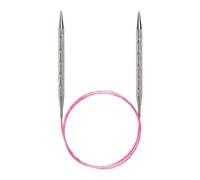 Addi Maglieria Ago, Metallo Plasitc, Rosa/Argento, 80cm, 3.25mm